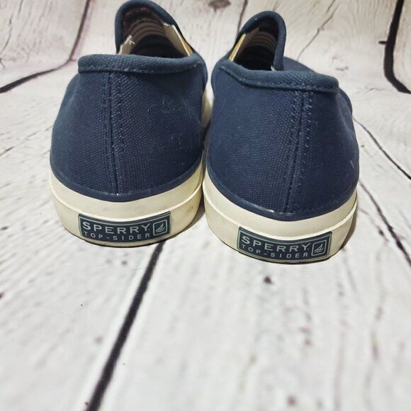 Sperry Mariner Navy Blue Gold Sneakers shoes 7.5 - Picture 6 of 10